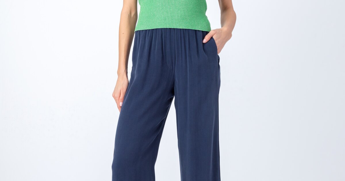 Solid Viscose Pants - Pants - Ivko Woman