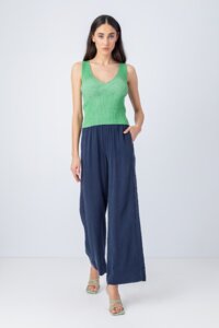 Solid Viscose Pants - Pants - Ivko Woman