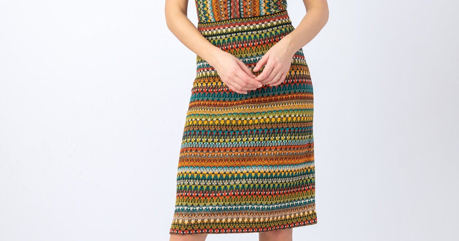 Jacquard Dress, Sleeveless, Stripe Pattern Amazonas Dresses Ivko