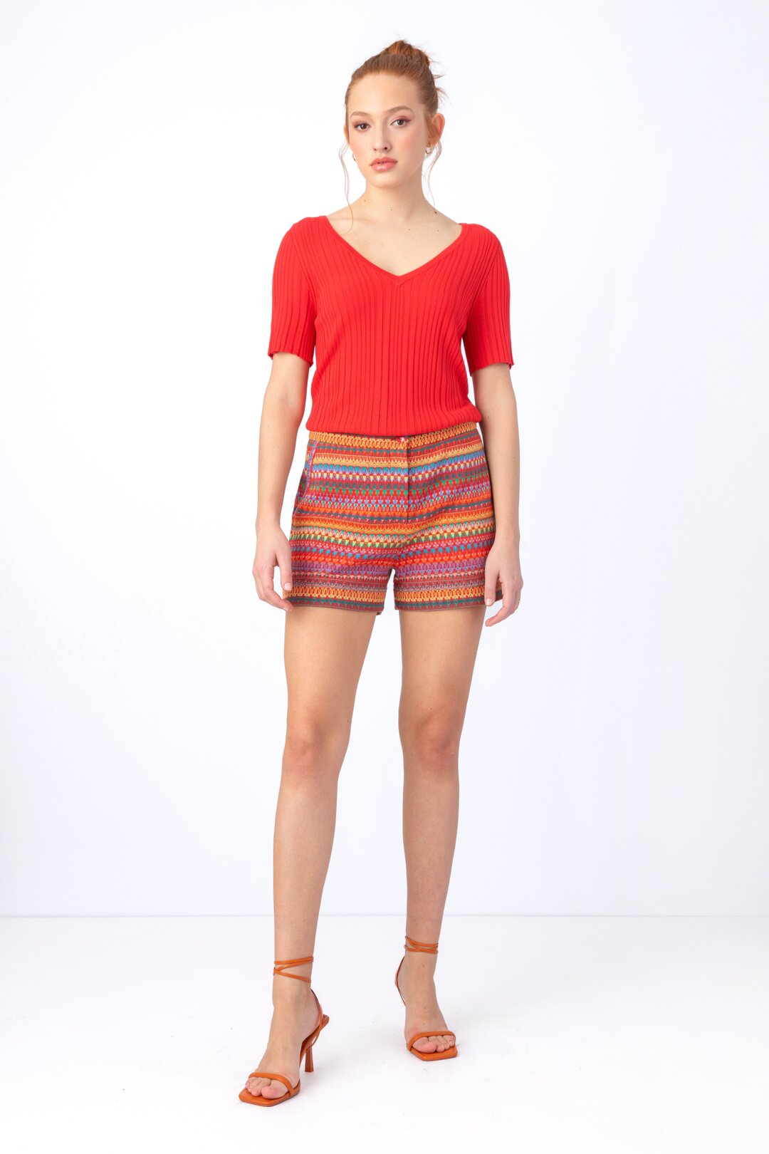 Jacquard Shorts, Stripe Pattern