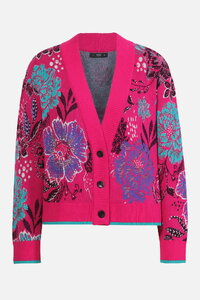 Jacke mit V-Ausschnitt, Ornamentale Blume