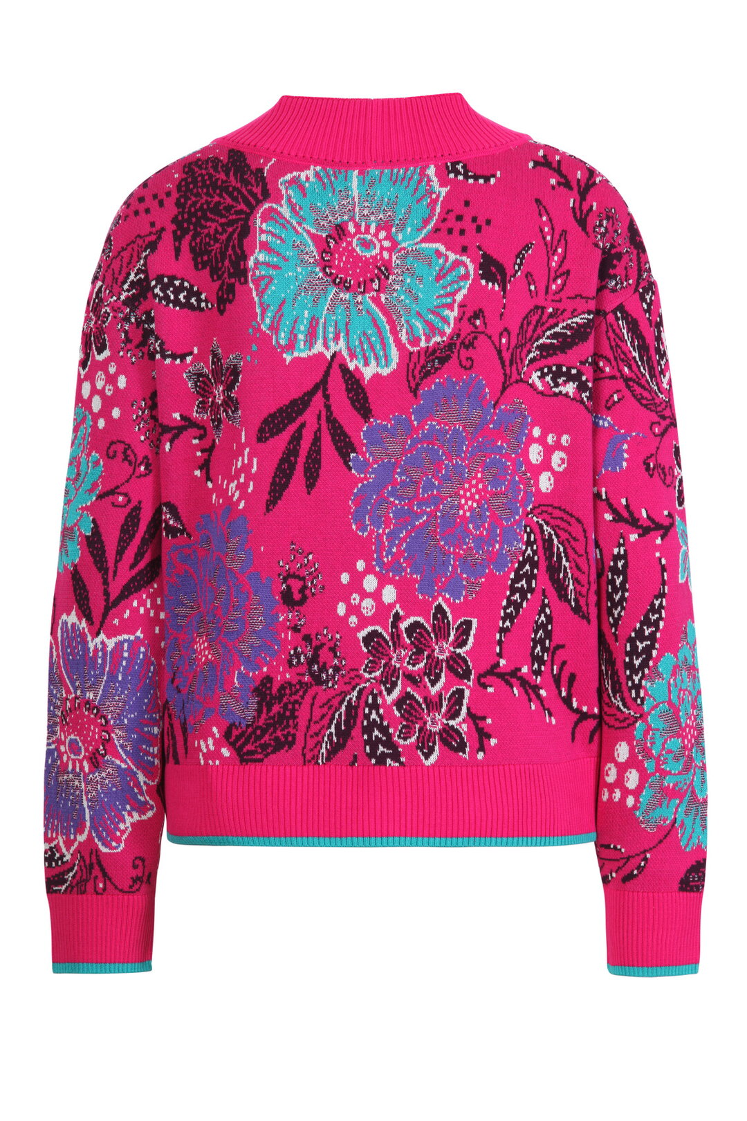 Jacke mit V-Ausschnitt, Ornamentale Blume