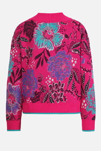 Jacke mit V-Ausschnitt, Ornamentale Blume