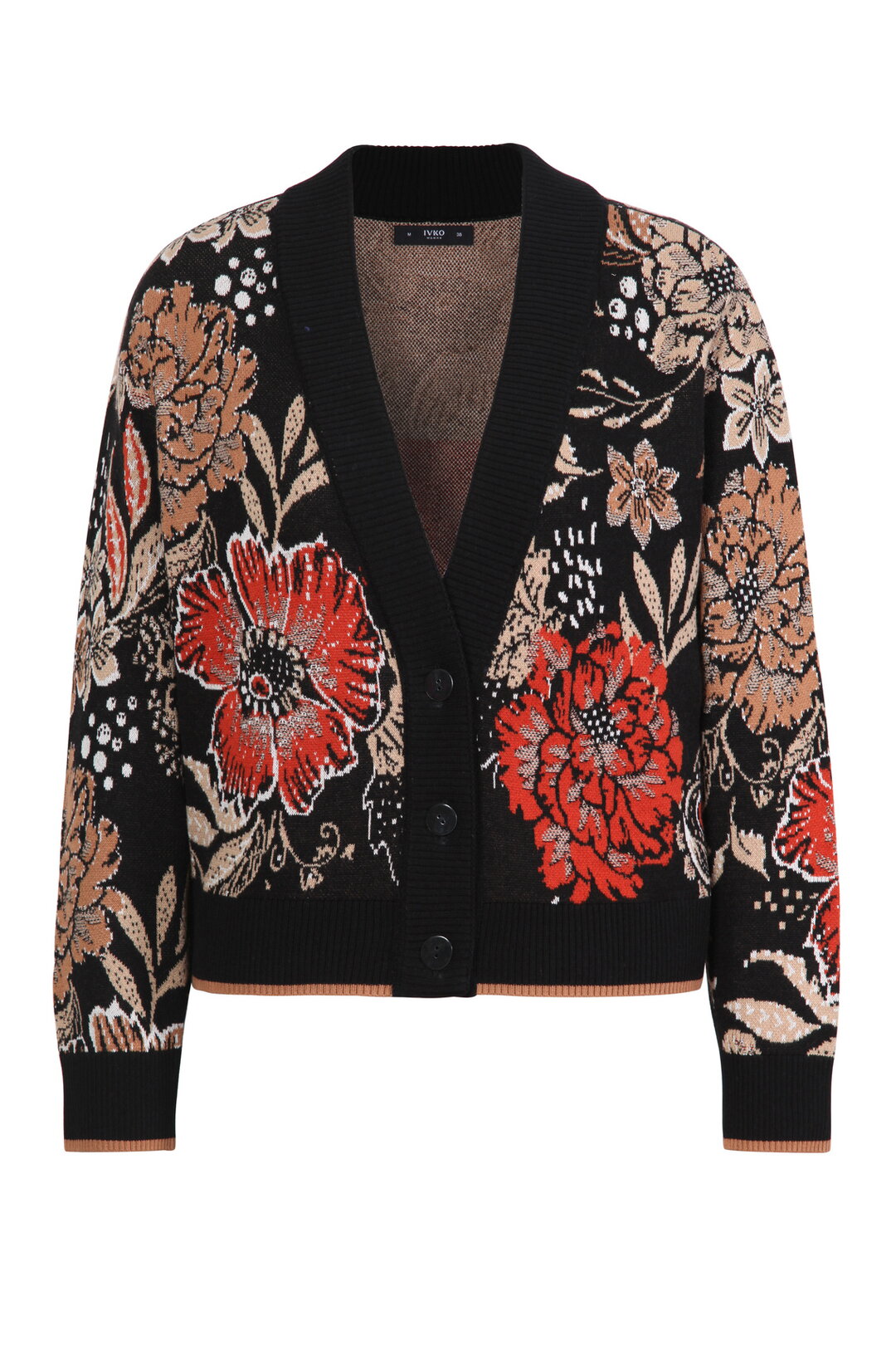 V-Neck Jacket, Ornament Flower