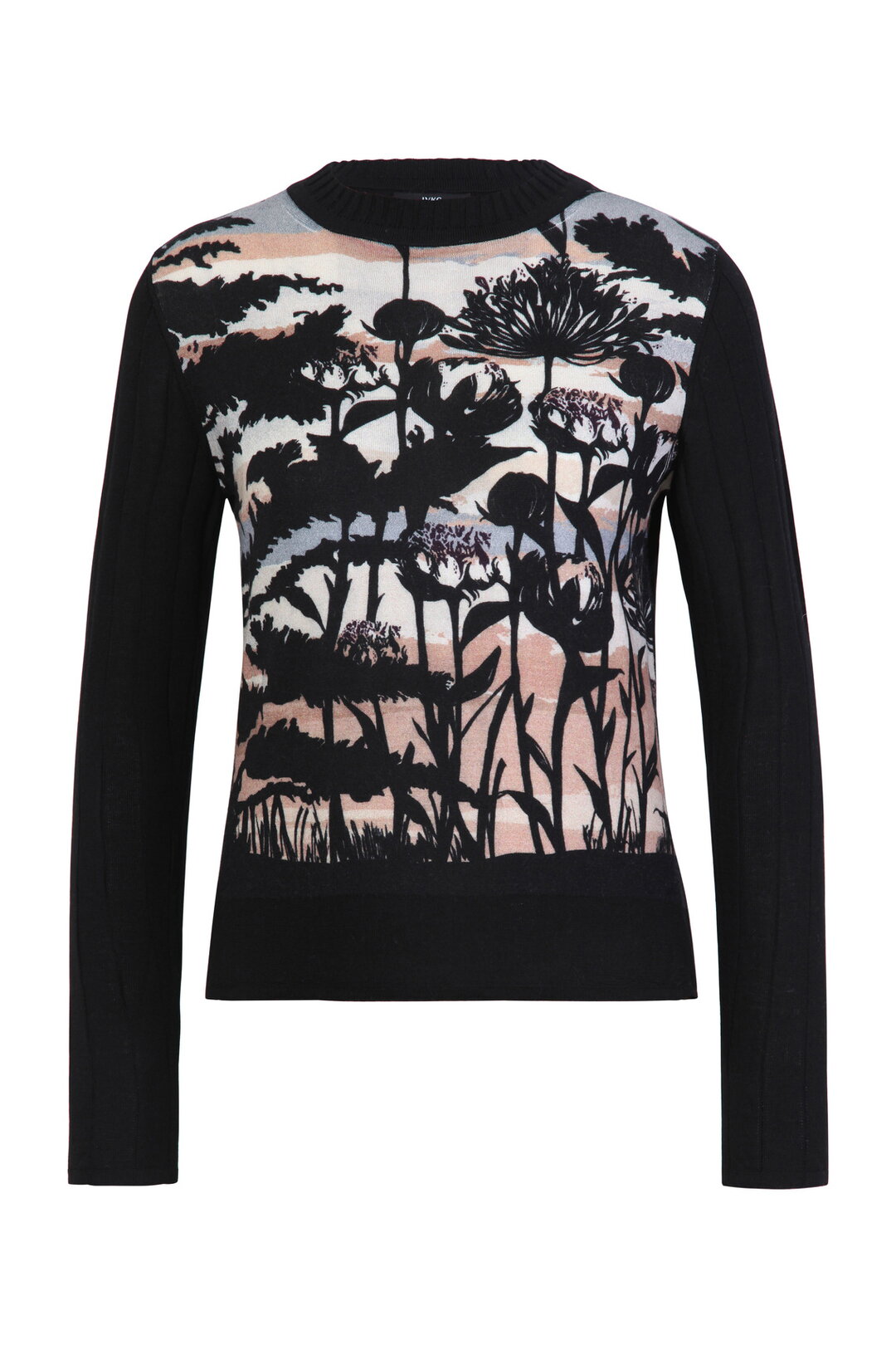 Round Neck Printed Pullover