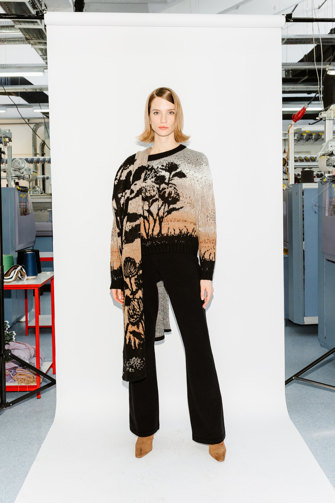 Jacquard Pullover, Sunset Sunrise Motive
