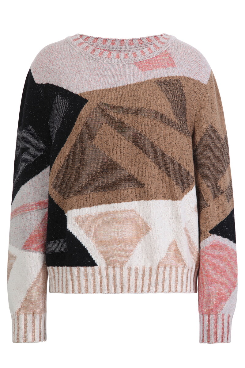 Intarsia Pullover, Abstract Pattern