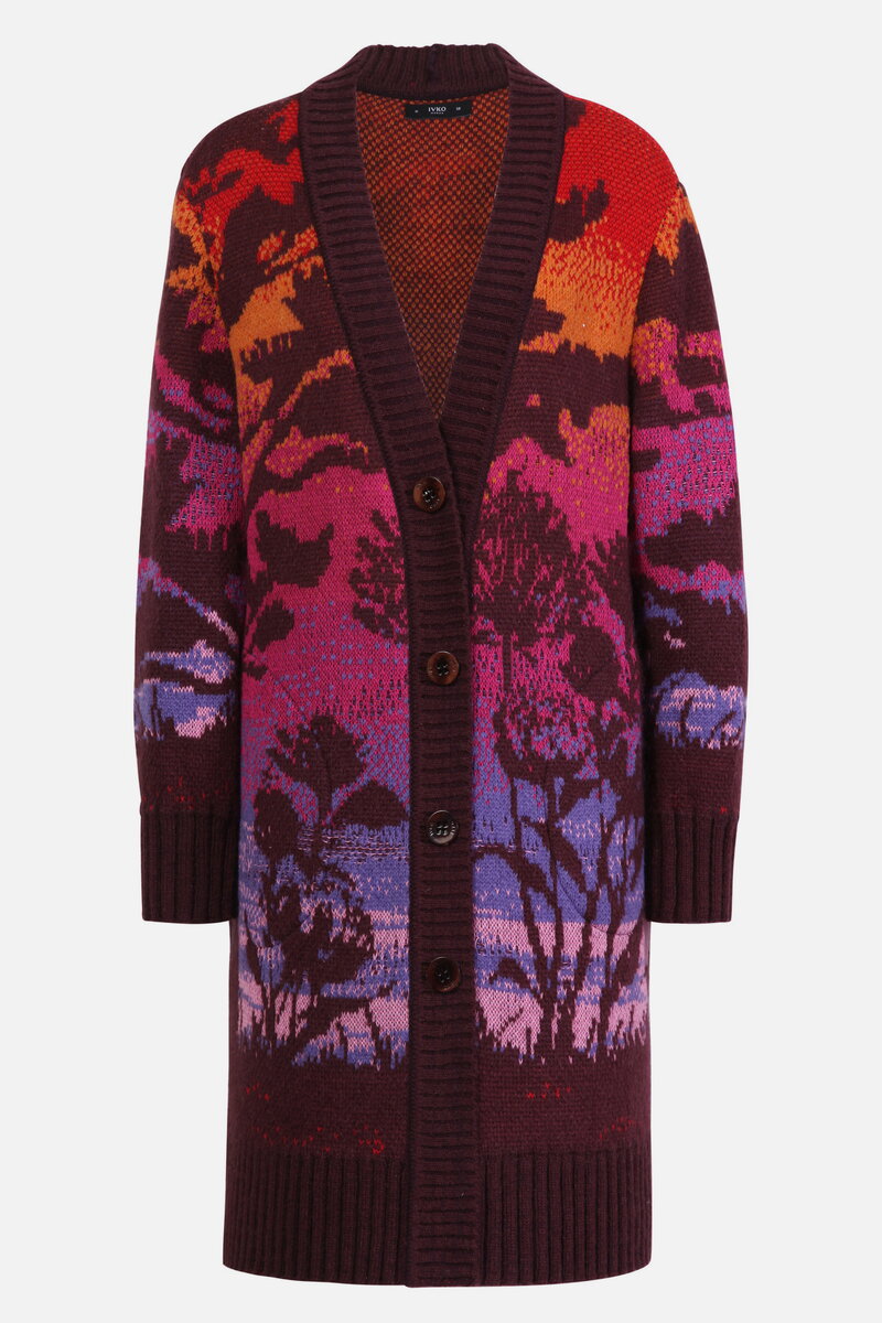 Jacquard-Manteljacke, Sunset Sunrise Motiv