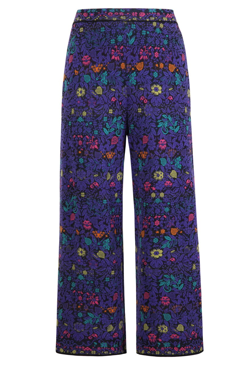 Knitted Pants, Floral Pattern