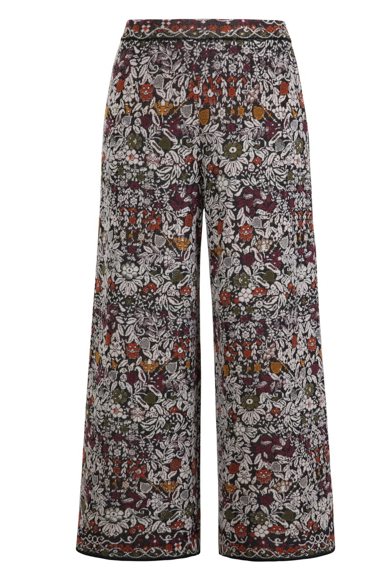 Knitted Pants, Floral Pattern