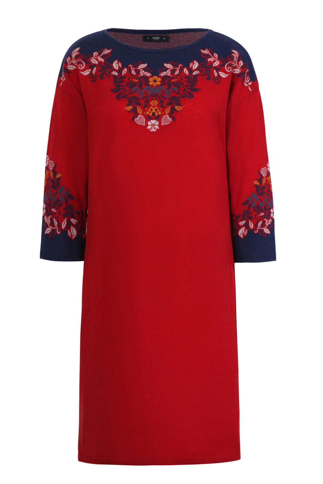 Intarsia Dress, Floral Pattern