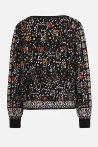 Jacquard Pullover, Floral Pattern