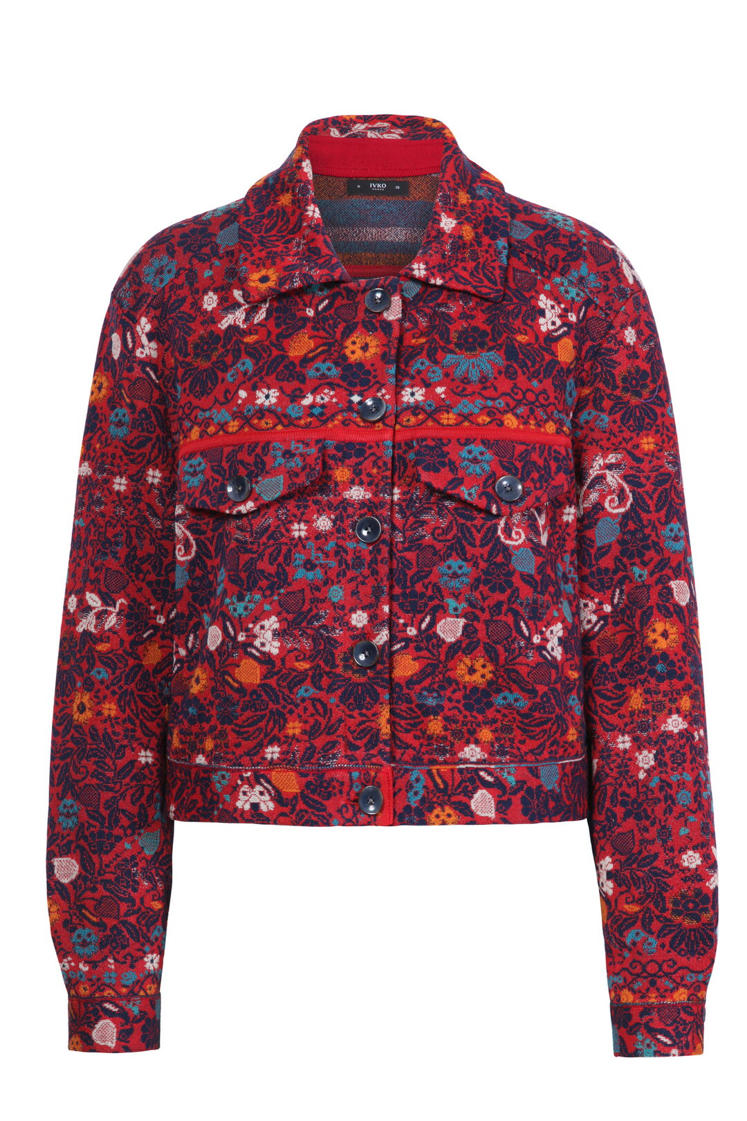 Cropped Jacket, Floral Pattern