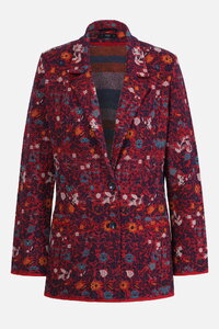 Knitted Blazer, Floral Pattern