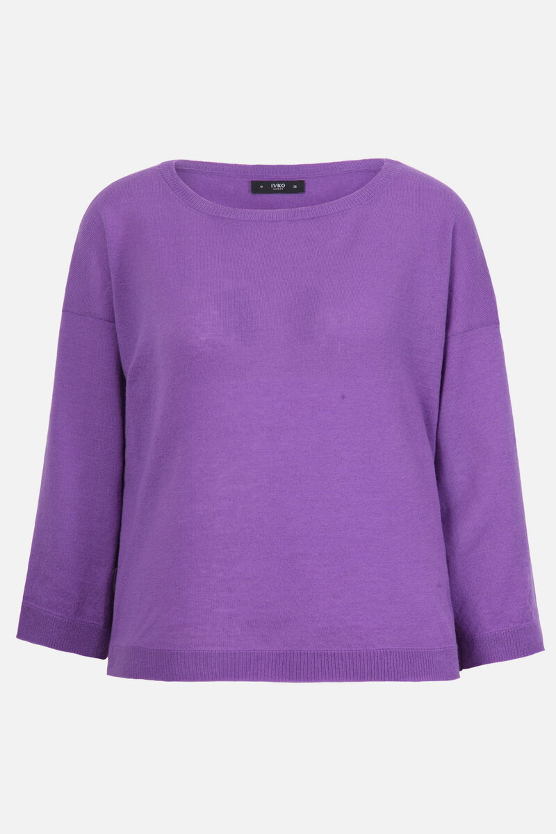 Cropped Pullover, O-Neck