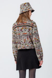 Cropped Jacket, Floral Pattern