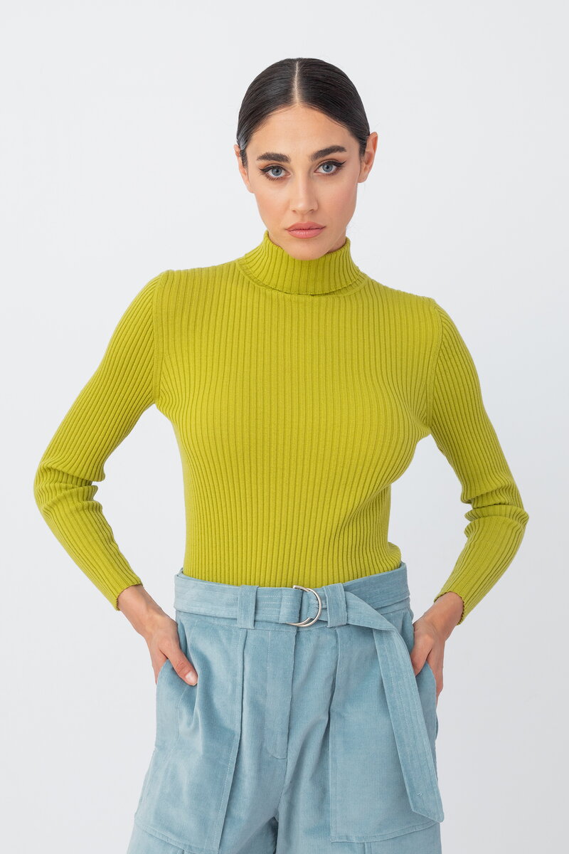 Ribbed Pullover, Turtleneck