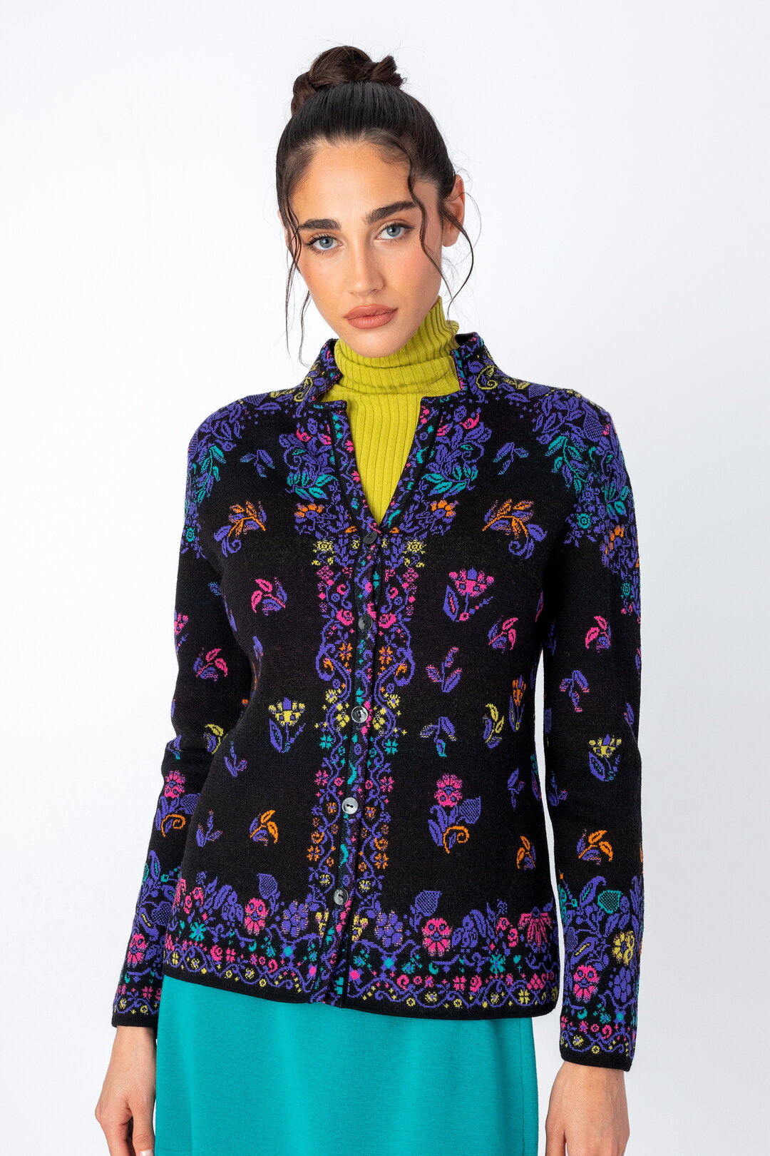 Jacquard Jacket, Floral Pattern