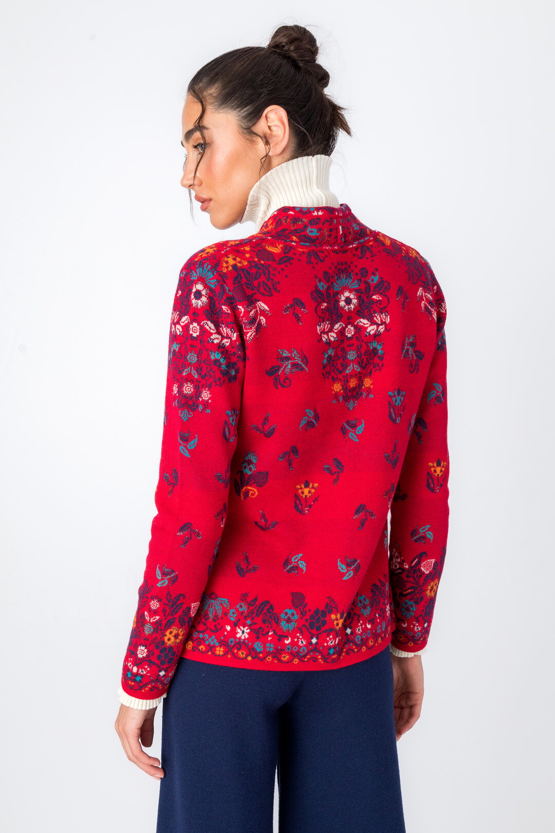 Jacquard Jacket, Floral Pattern