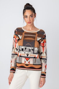 Jacquard Pullover, Abstract Pattern
