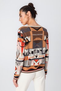 Jacquard Pullover, Abstract Pattern