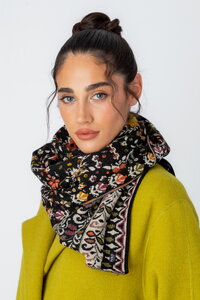 Knitted Scarf, Floral Pattern