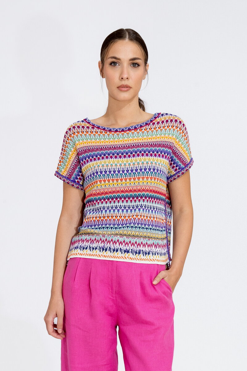 Sleeveless Pullover, Stripe Pattern