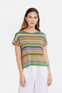 Ärmelloser Pulli mit Streifen