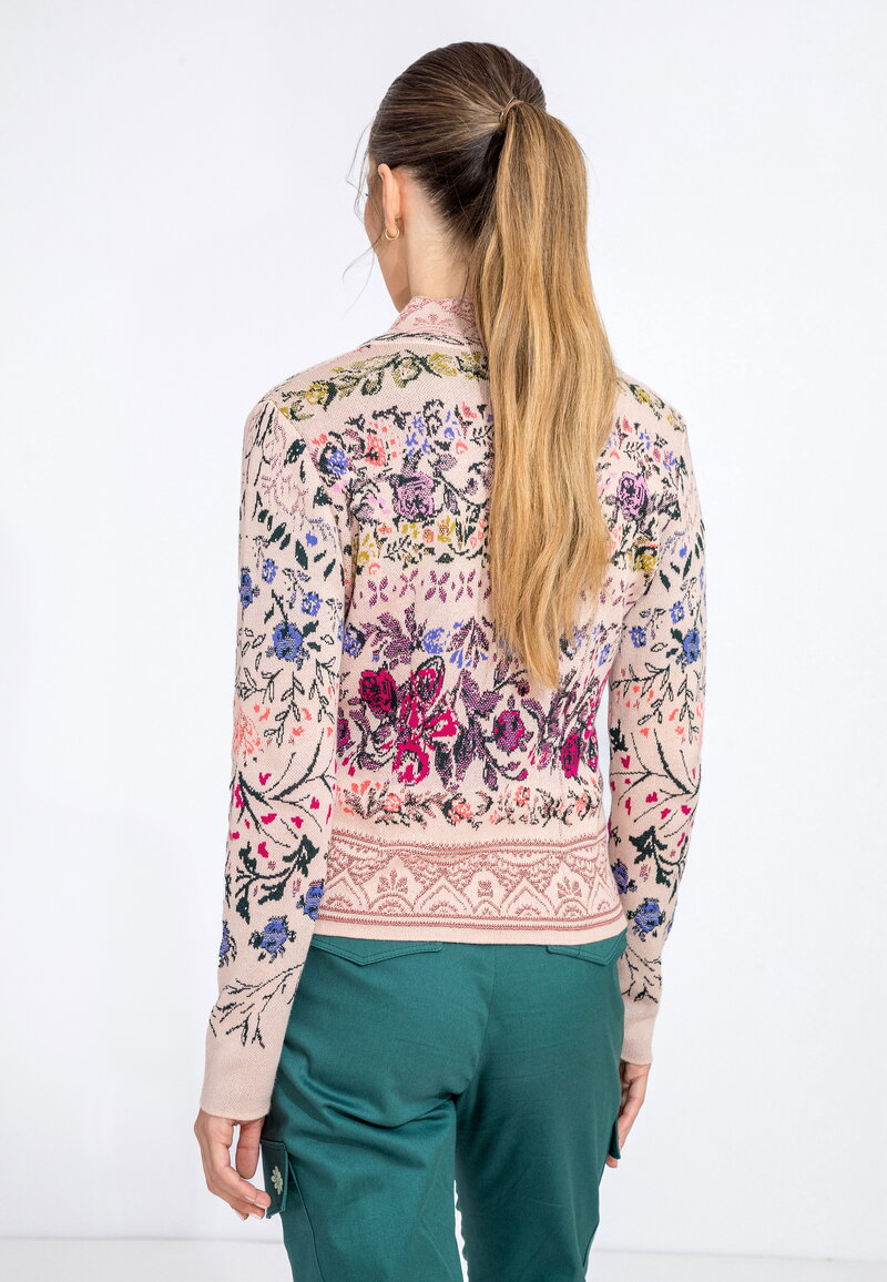 新品FETICO 24aw KNITTED TAILORED JACKET Jacquard Jacket, Andalusia Pattern - Powder - Knitted Jackets