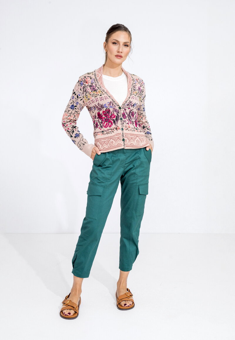 Jacquard Jacket, Andalusia Pattern - Powder - Knitted Jackets