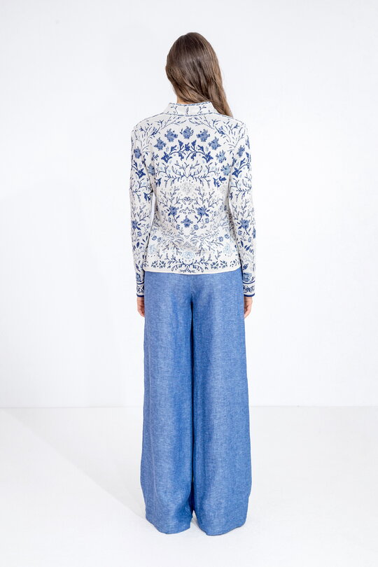 Jacquard Jacket, Andalusia Pattern - White - Knitted Jackets