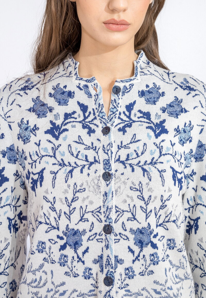 Jacquard Jacket, Andalusia Pattern - White - Knitted Jackets