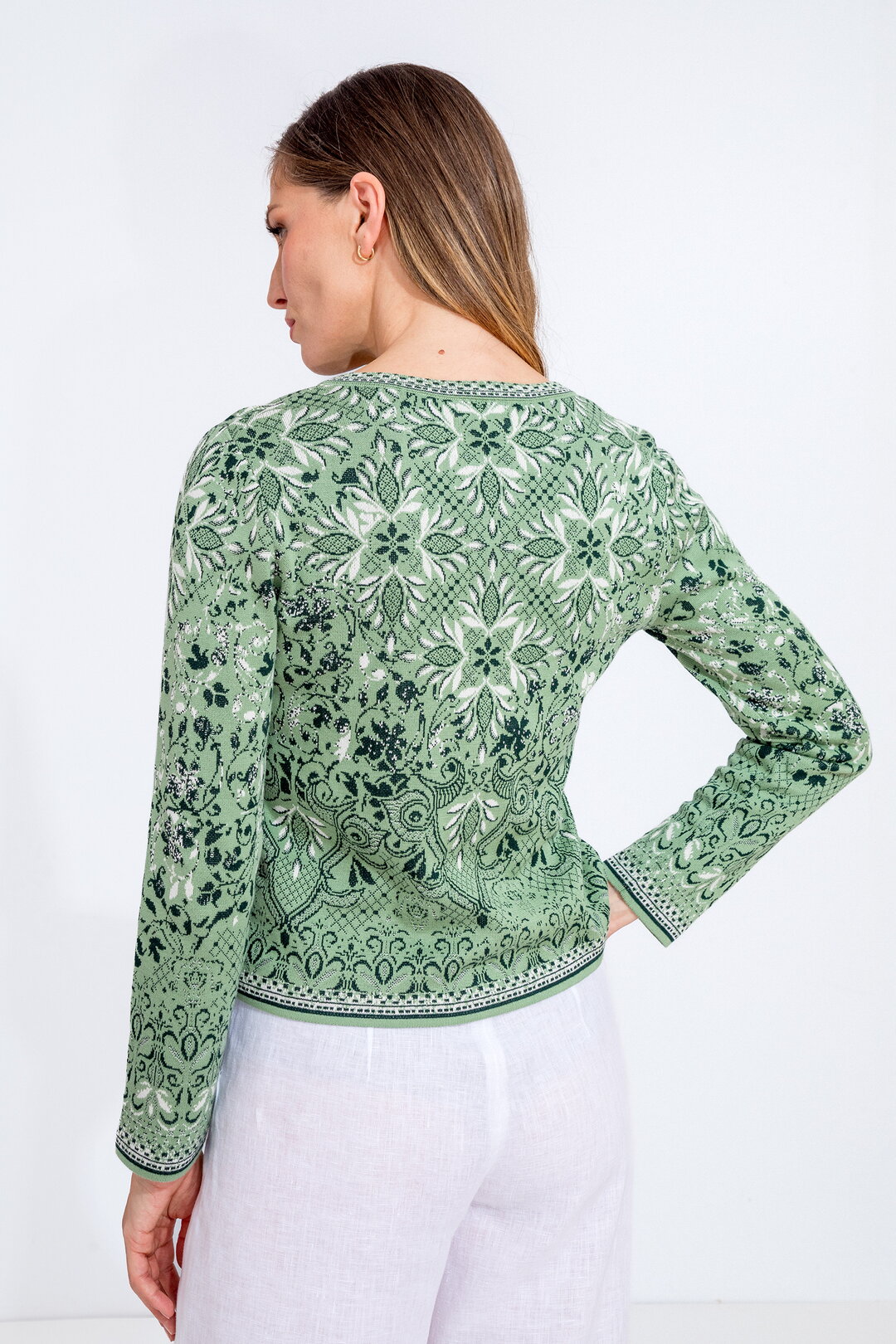 Strickjacke mit Reißverschluss, Alhambra Motiv