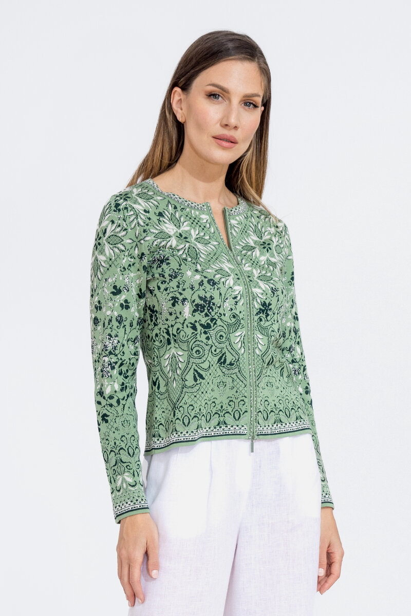 Cardigan with Zip, Alhambra Pattern