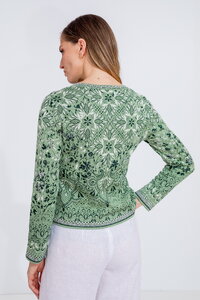 Strickjacke mit Reißverschluss, Alhambra Motiv