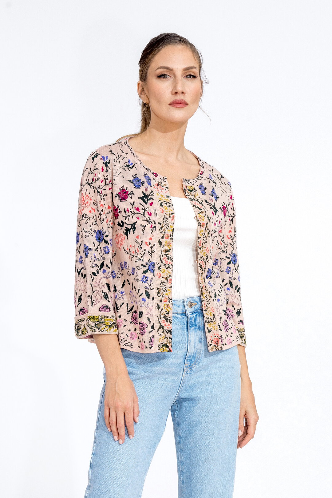 Jacquard-Strickjacke, Andalusien Motiv
