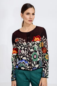 Cardigan O Neck,  Floral Pattern