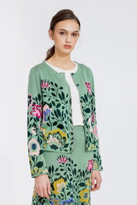 Cardigan O Neck,  Floral Pattern