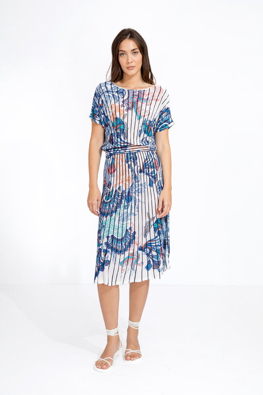 white christmas dresses Royal Blue Bohemian Style Bazin Batik Dress. Unique and Exclusive Dres –  SophiaClothes main image 0