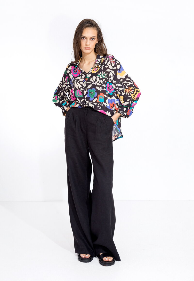 Tシャツ・カットソー PESERICO FW24 Silk crepe shirt (A06560 261) PAULA Silk Crepe Shirt | Blue | FARFETCH