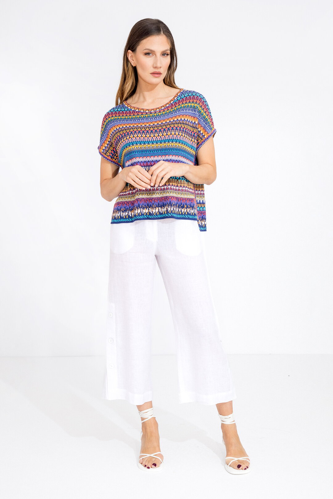 Sleeveless Pullover, Stripe Pattern
