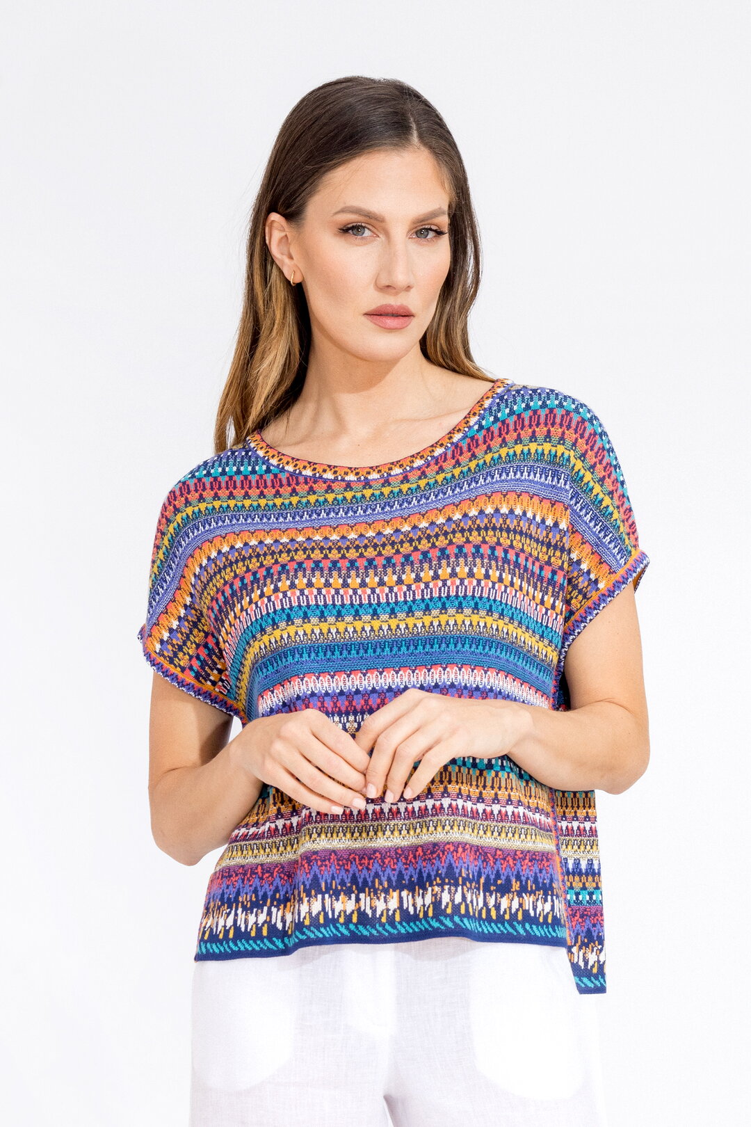 Sleeveless Pullover, Stripe Pattern