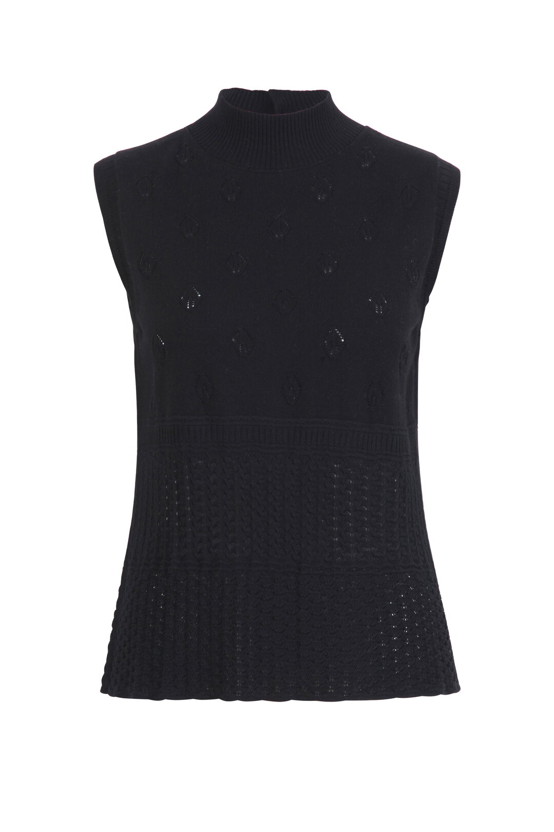 Sleeveless Pullover, Roll Neck