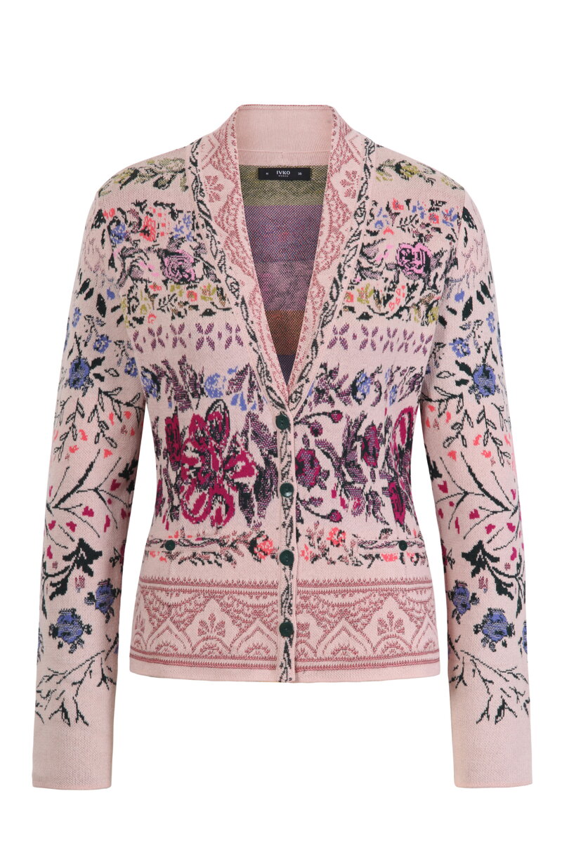Jacquard Jacket, Andalusia Pattern - Powder - Knitted Jackets Jacquard Jacket, Andalusia Pattern - Powder - Knitted Jackets