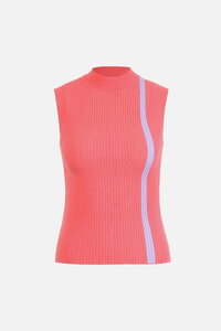 Gerippter Rollkragenpullover mit Streife
