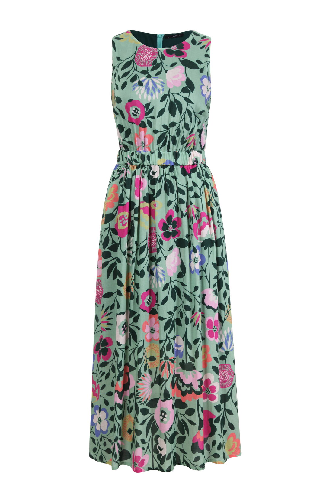 Viscose dress Open back, Floral Pattern