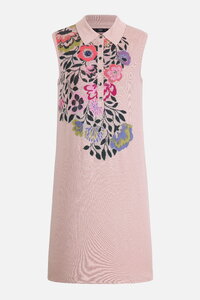 Dress with Intarsia, Floral Pattern