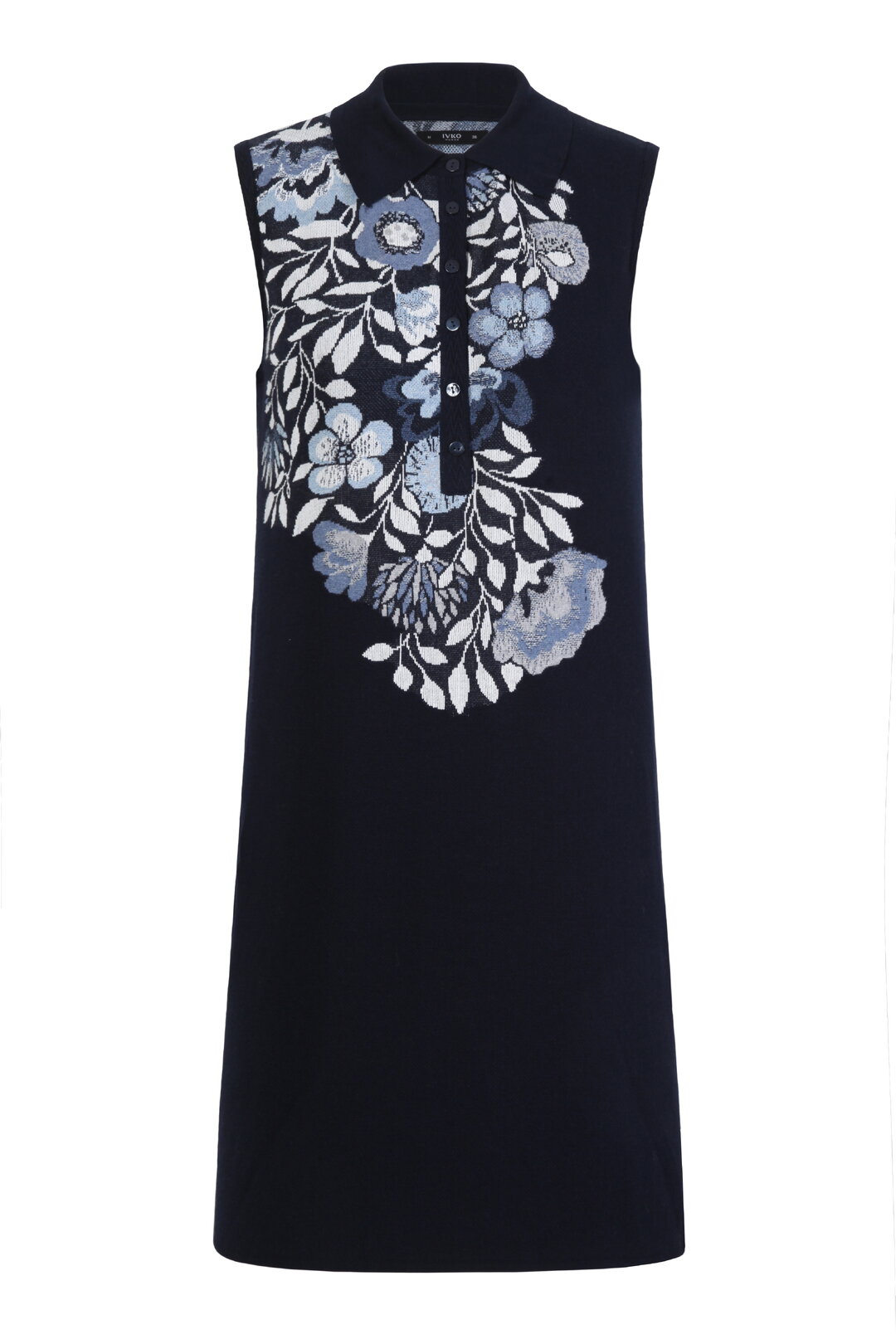 Dress with Intarsia, Floral Pattern