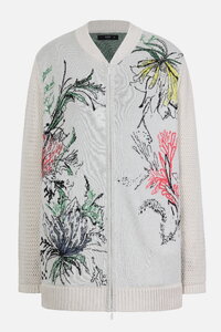 Jacquard-Jacke mit Reißverschluss, Meeresboden-Motiv