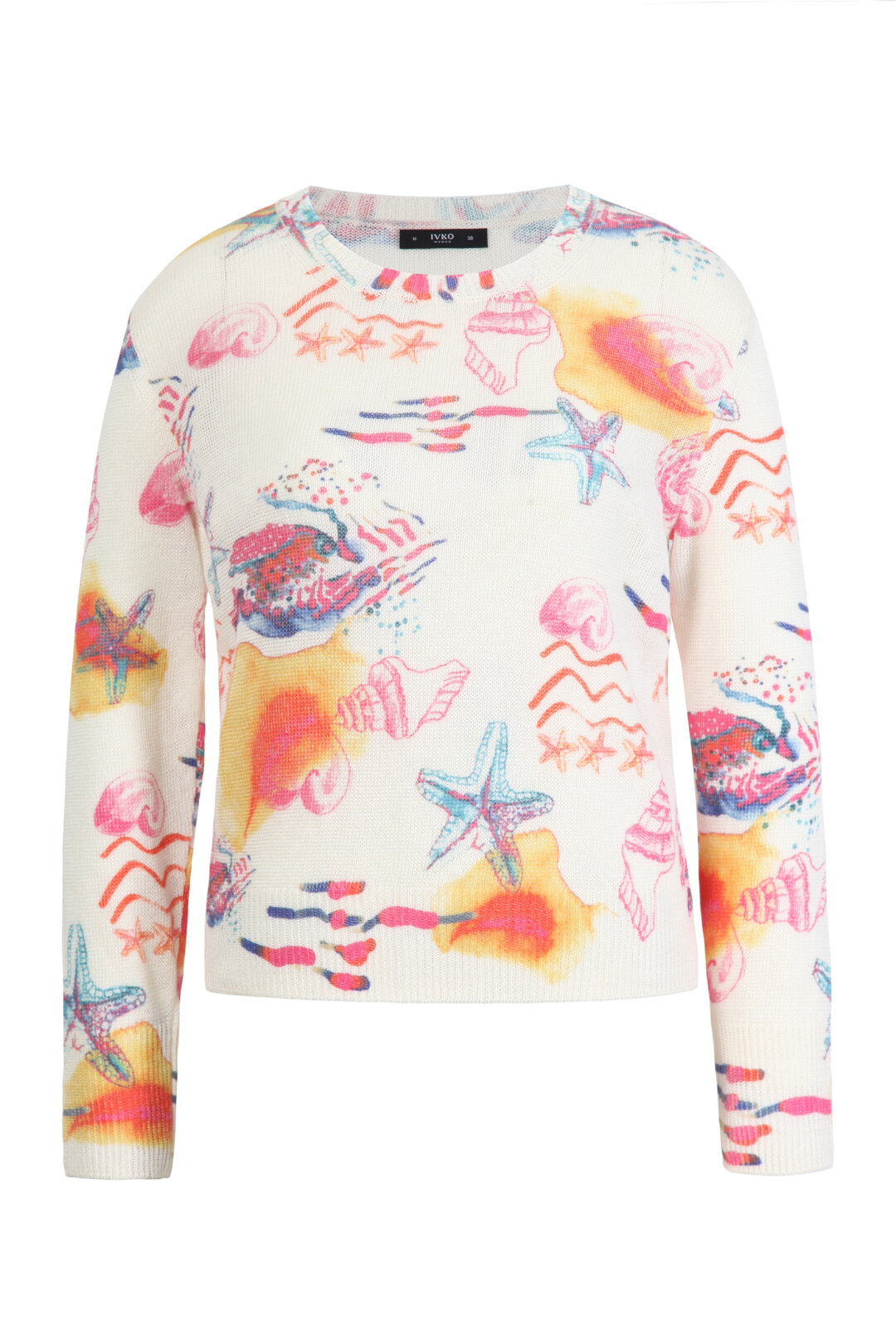 Printed Pullover,  Seabed Motif